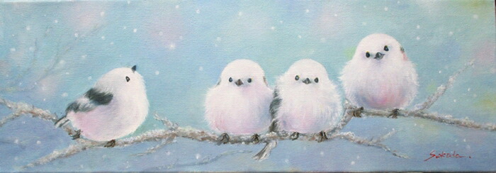 楽天市場】奥田久志 「 可愛いシマエナガ 」 色紙絵 : 内田画廊