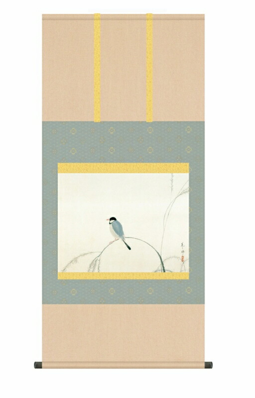 楽天市場】絹本 肉筆画 掛軸 「 富豊牡丹孔雀 」 軸寸190×60cm 西嶋深