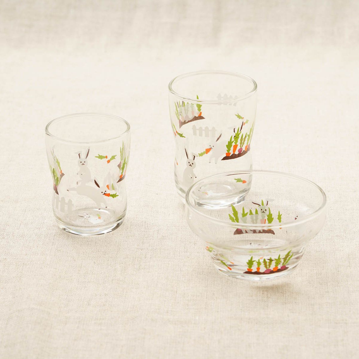 楽天市場】つよいこグラス うさぎ3点セット グラス2サイズ・ボウル