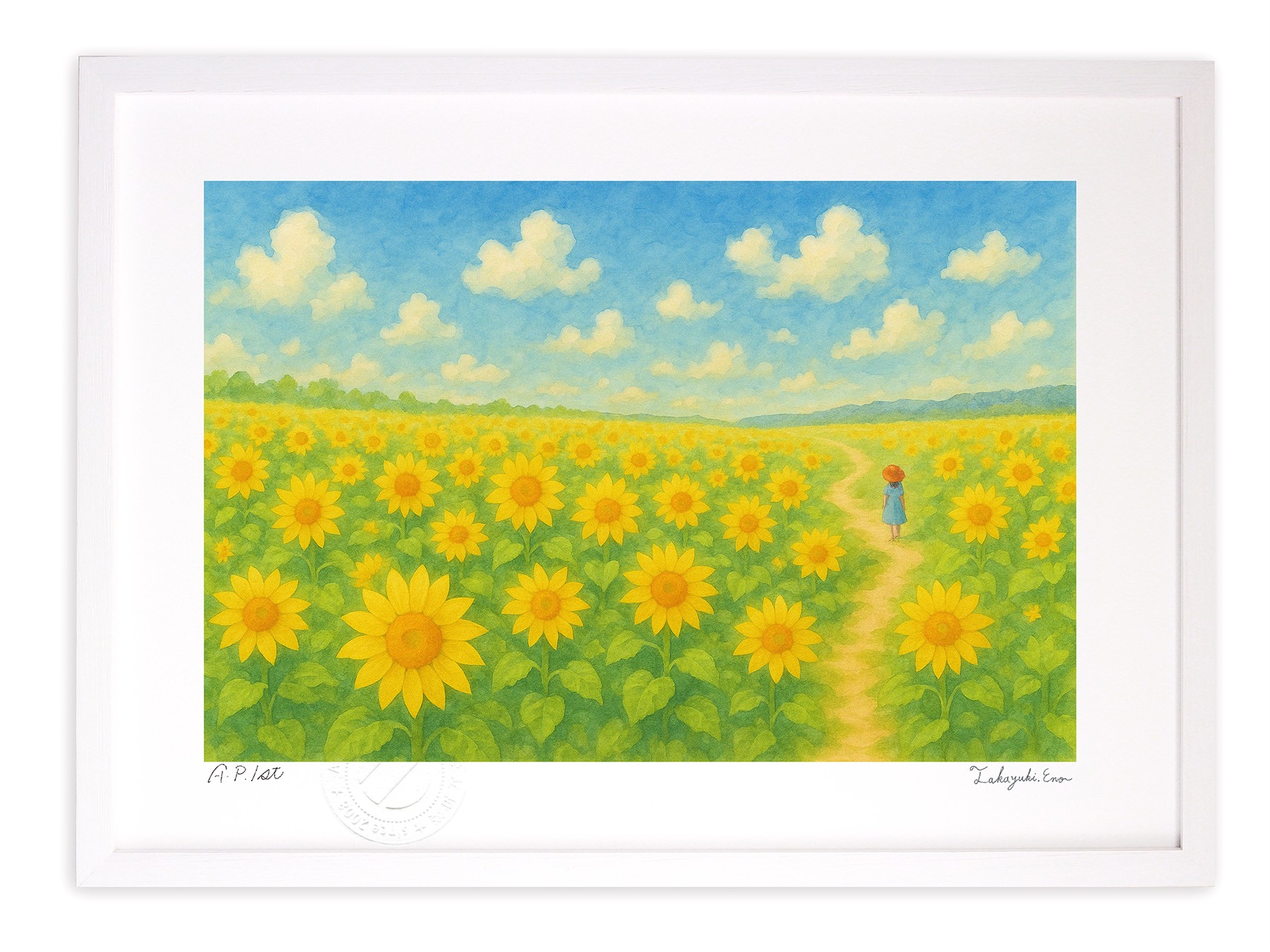 楽天市場】【スーパーSALE半額】版画 絵画 ひまわり畑 アートフォト