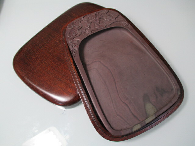 楽天市場】麻子抗端渓硯【天然硯(6吋)】(定価19800円 KY 彫り有 木箱