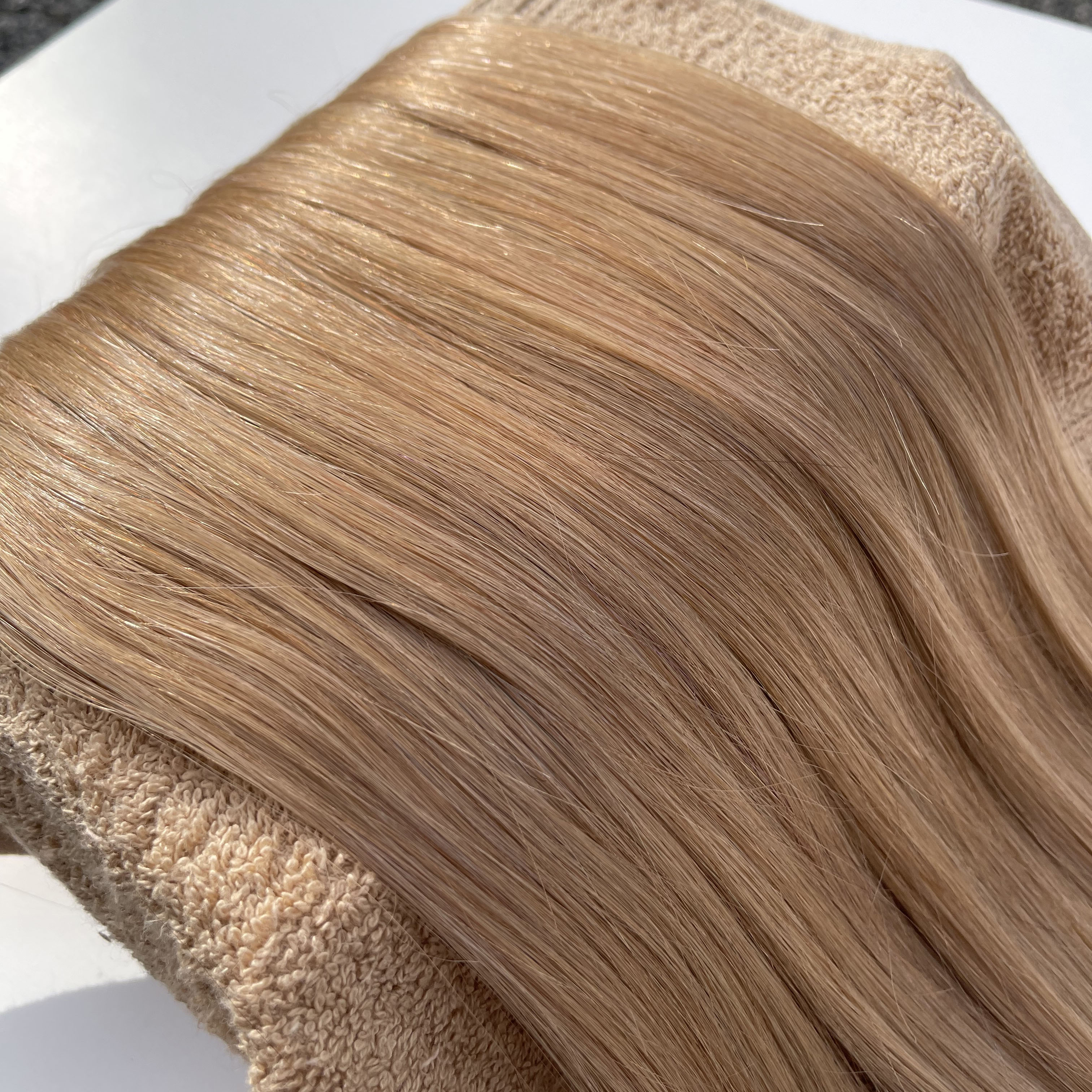 楽天市場】シールエクステ 人毛 ロング [ アッシュミルクティー P-21