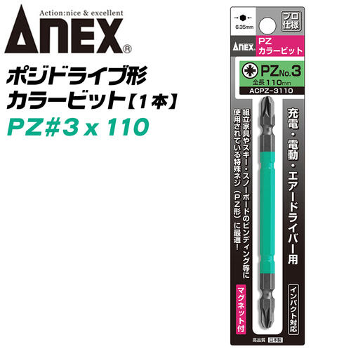 楽天市場】ANEX ポジ型カラービット PZ3x110 ANEX 組立家具用 輸入家具