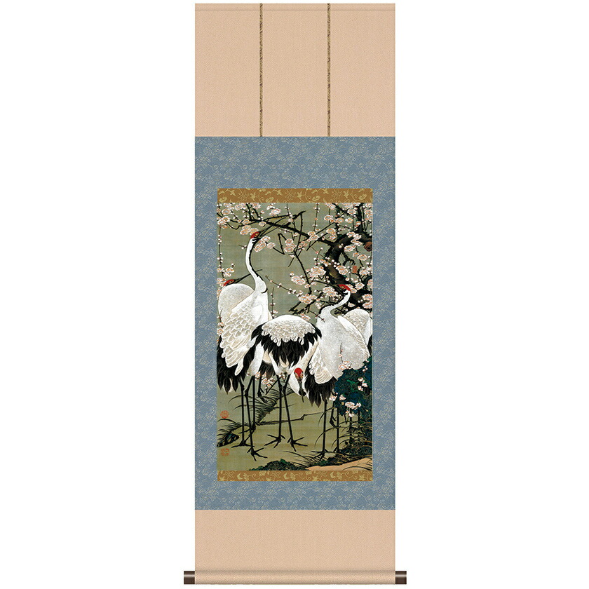 楽天市場】複製掛軸 酒井抱一 「十二か月花鳥図」 四月 「牡丹に蝶図