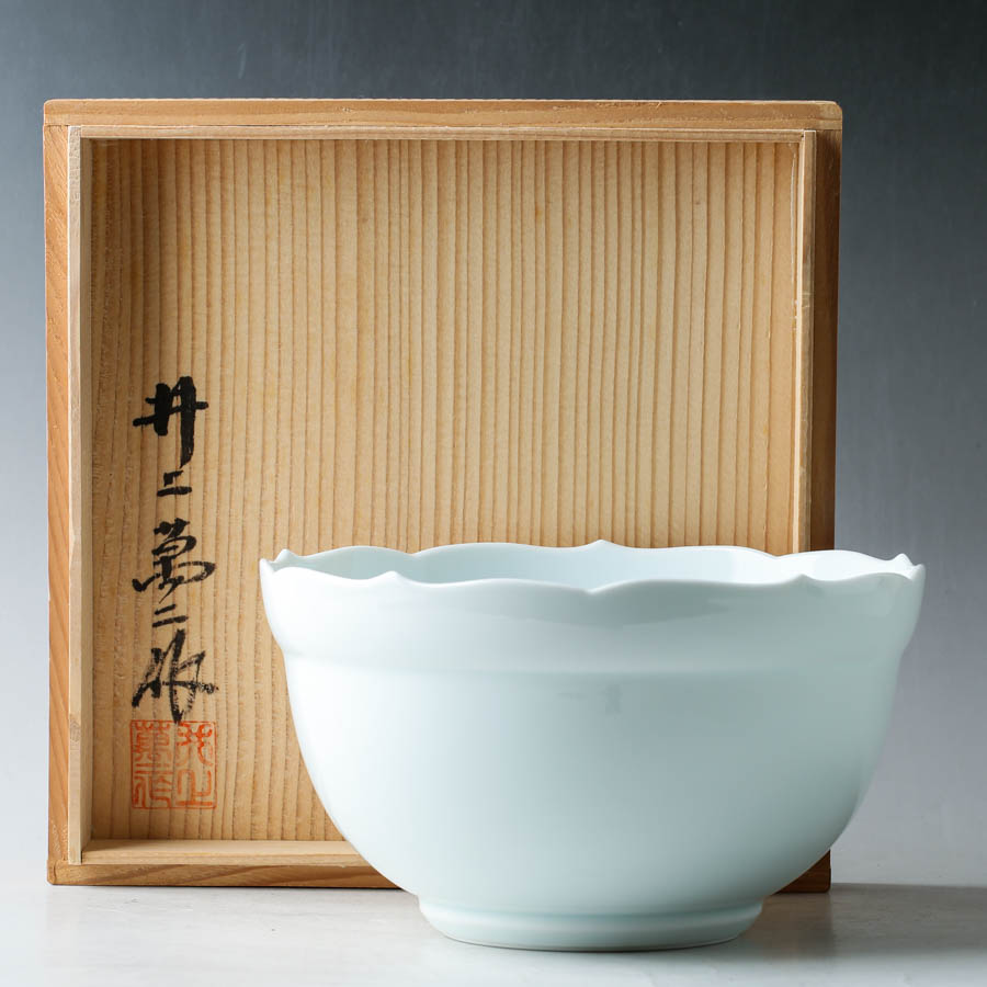 楽天市場】【有田焼】【人間国宝】【井上萬二】【本人作】 白磁青海波