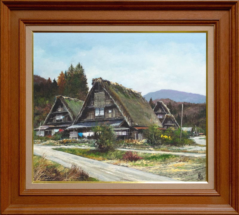 楽天市場】北川照生『奥信濃の山里』油絵・油彩画 F10(10号