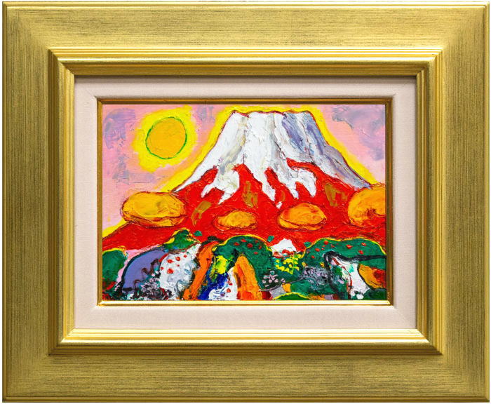 楽天市場】安食慎太郎『赤富士』油絵 SМ（サムホール） : 内田画廊