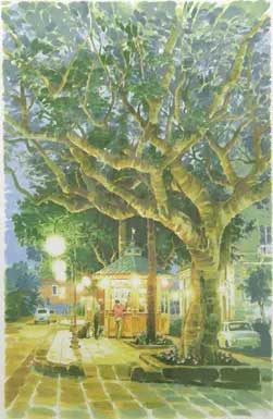 楽天市場】笹倉鉄平 「語らい」 2002年 シルクスクリーン 額付版画作品