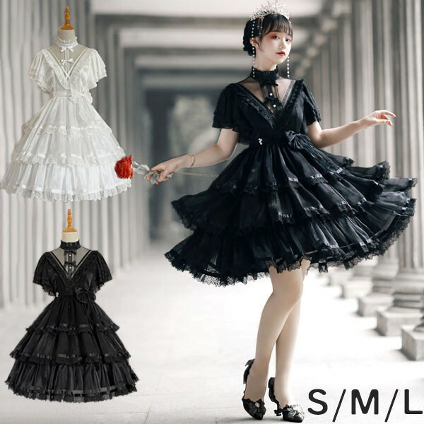楽天市場】ロリータ ゴスロリ ワンピース Aライン Lolita リボン 透け