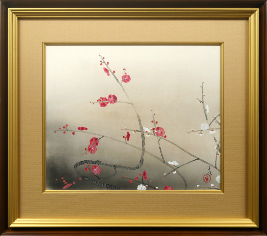 楽天市場】安田靫彦 絵画 梅花定窯瓶 送料無料 【複製】【美術印刷