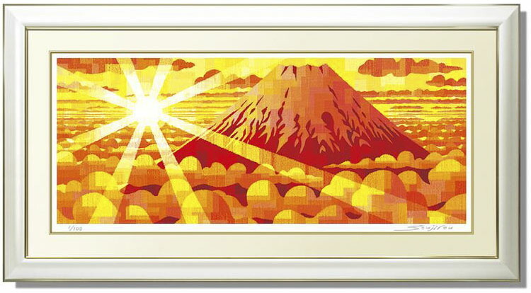 楽天市場】安食慎太郎『赤富士』油絵・油彩画 F4(4号) : 内田画廊