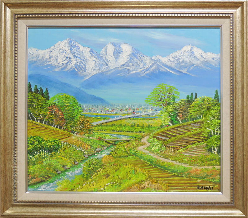 楽天市場】絵画 油絵 立山連峰山麓 送料無料 【日本の風景】【海・山