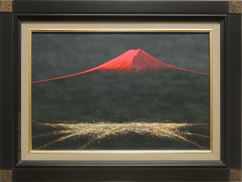 楽天市場】絵画 油絵 渡辺ムサシ 【赤富士】（サムホール） 送料無料