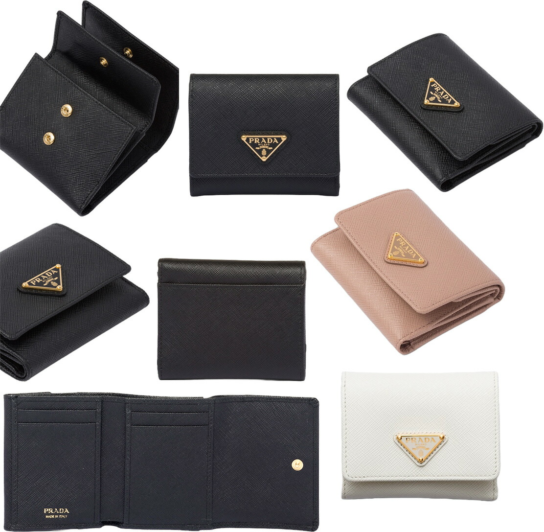 楽天市場】PRADA プラダ 小銭入れ付き3つ折り財布三角ロゴプレート