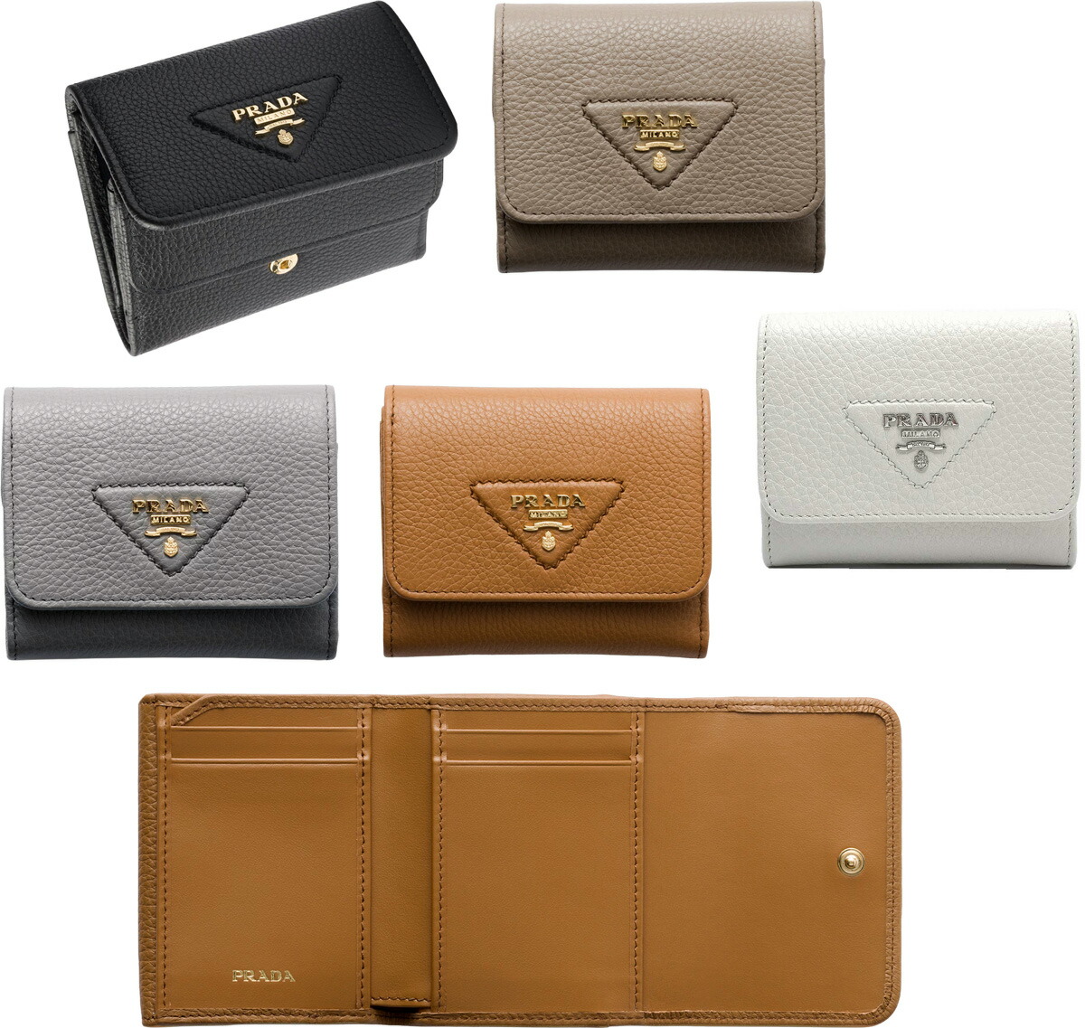 楽天市場】PRADA プラダ 小銭入れ付き3つ折り財布三角ロゴプレート
