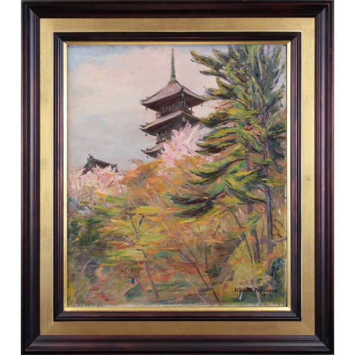 楽天市場】絵画 小川博 油絵・油彩画 『外国風景』 川 建造物 橋 空 街