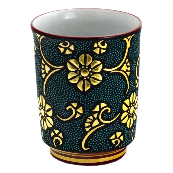 楽天市場】仲田錦玉 九谷焼酒盃 渦打青粒盛金鉄仙唐草 内金彩No.220