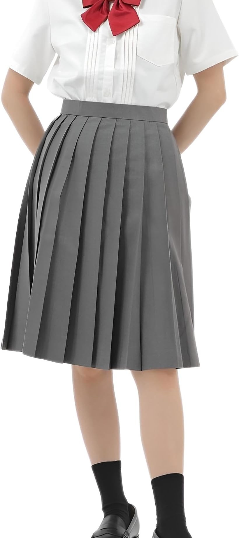 楽天市場】プリーツスカート 55cm 無地 学生 制服 膝丈 スクール