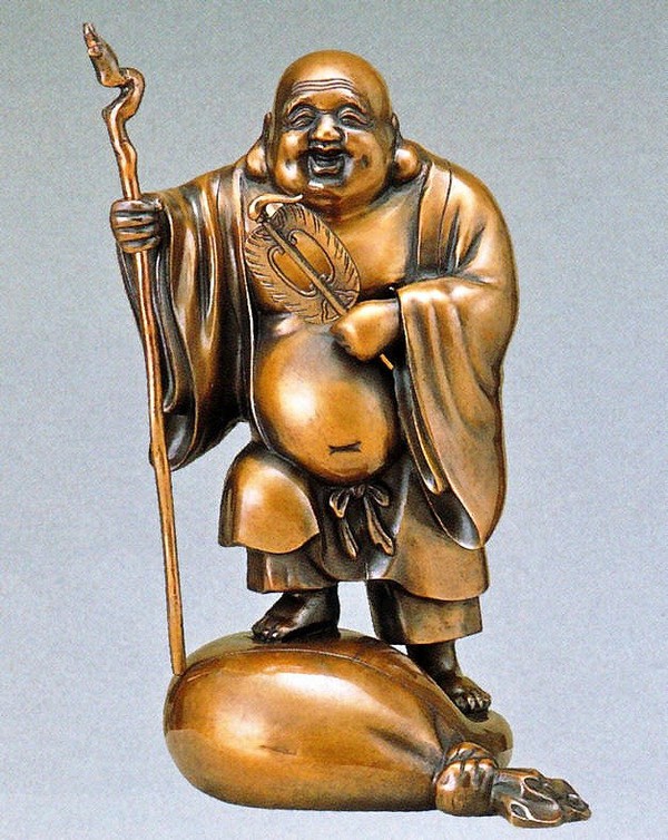 楽天市場】布袋様の置物 軍配布袋18号 越井栄山作品 高岡銅器 送料無料