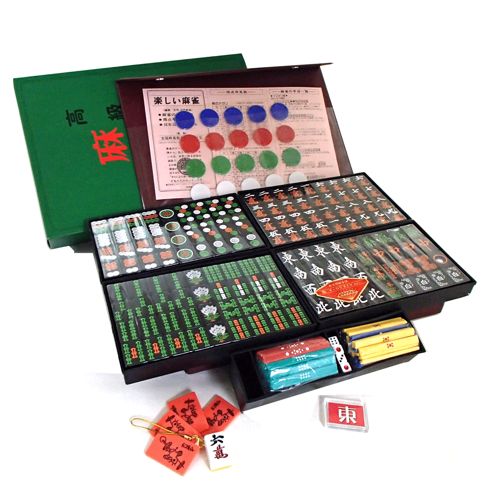 楽天市場】麻雀セット DX麻雀マット（69cm四方）と麻雀牌金龍