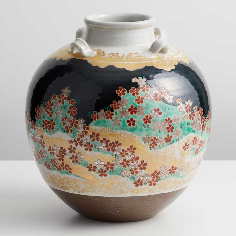 楽天市場】九谷焼 松平雪生作 赤絵稲穂絵図 花瓶 陶器 花器 花入