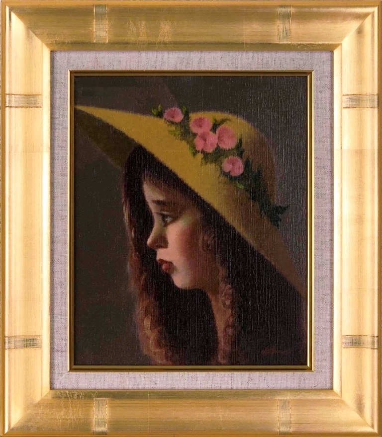 楽天市場】深沢邦朗 赤い帽子 バラ一輪 油彩4号S : ギャラリーダッド