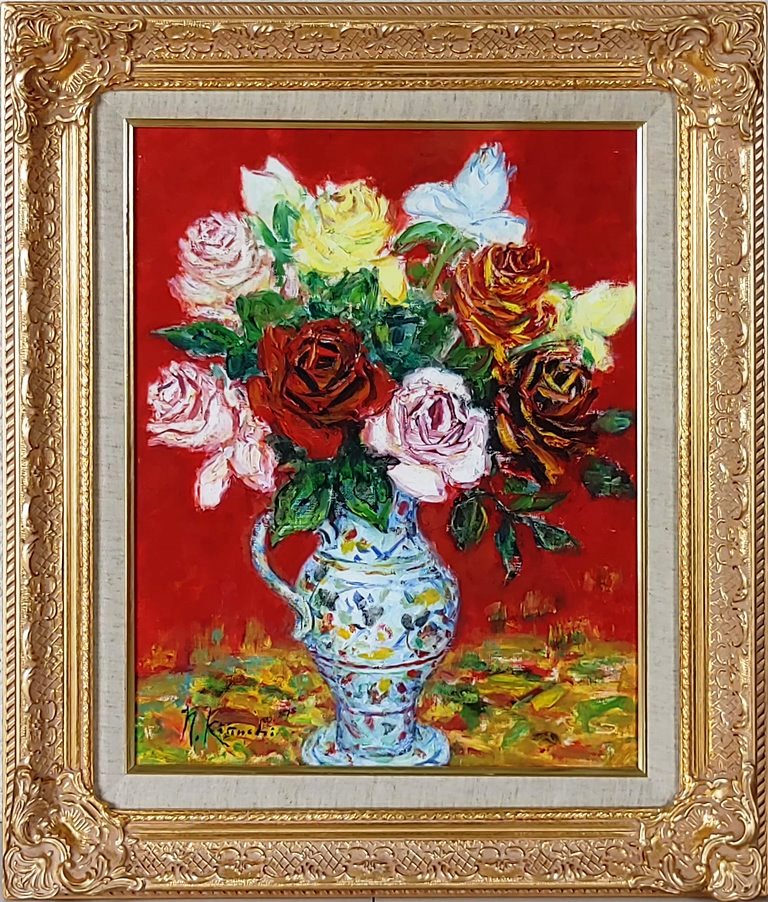 楽天市場】湯浅洋子 「ばら」 油彩4号 : 小野画廊