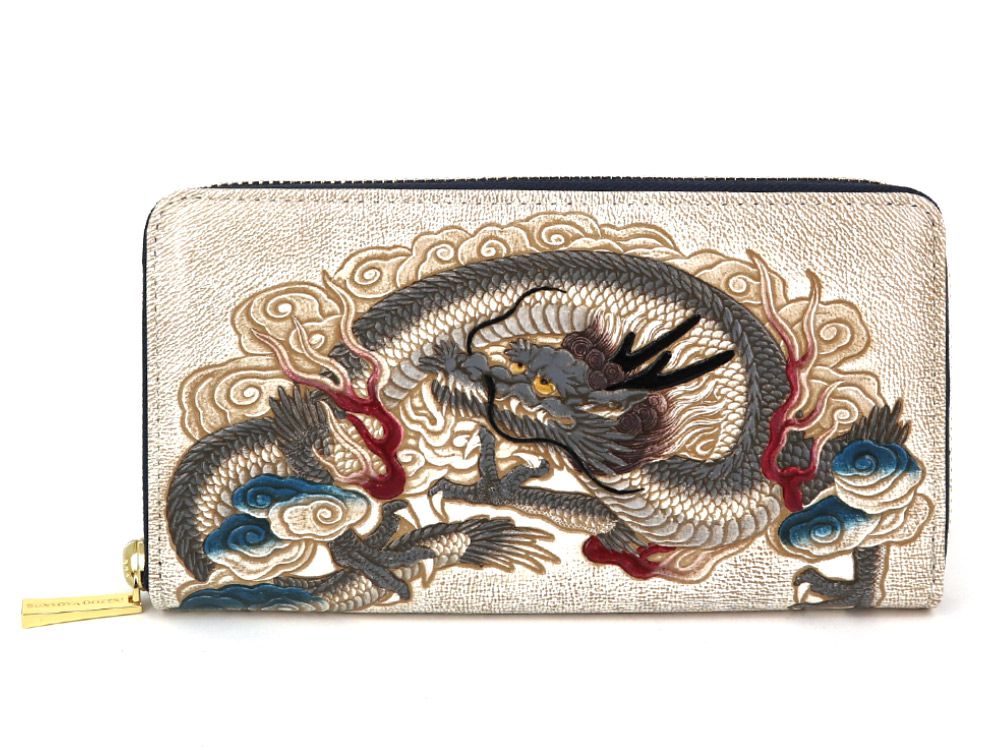 楽天市場】【可愛い皮革伝統工芸 文庫屋「大関」】龍＜グレー