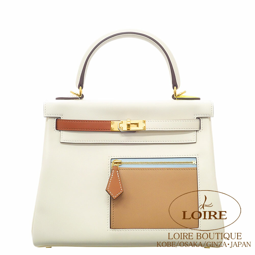 楽天市場】エルメス ケリー 25 外縫 タッチ ブルーサフィール ヴォー