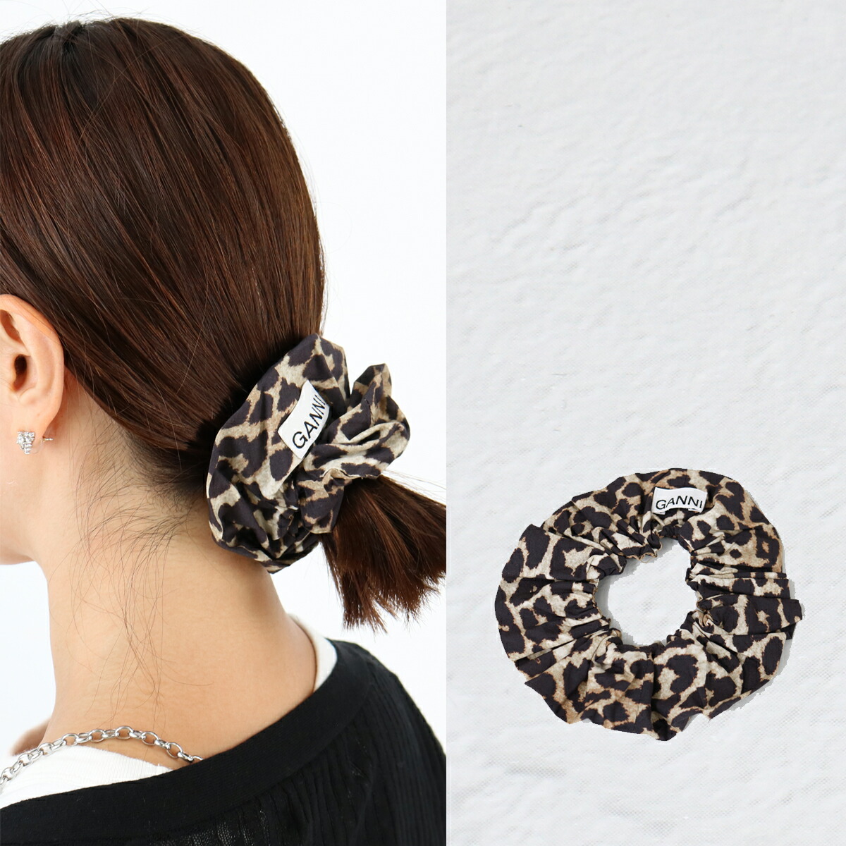 楽天市場】GANNI ガニー シュシュ 氷河湖 Printed Cotton Scrunchie