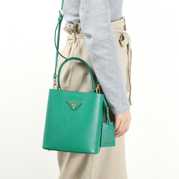 楽天市場】PRADA プラダ Small Saffiano Leather Prada Panier Bag