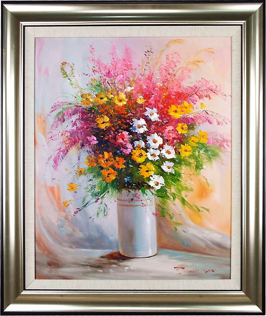 楽天市場】絵画 油絵 コスモス畑 （大野純一） 送料無料 【肉筆