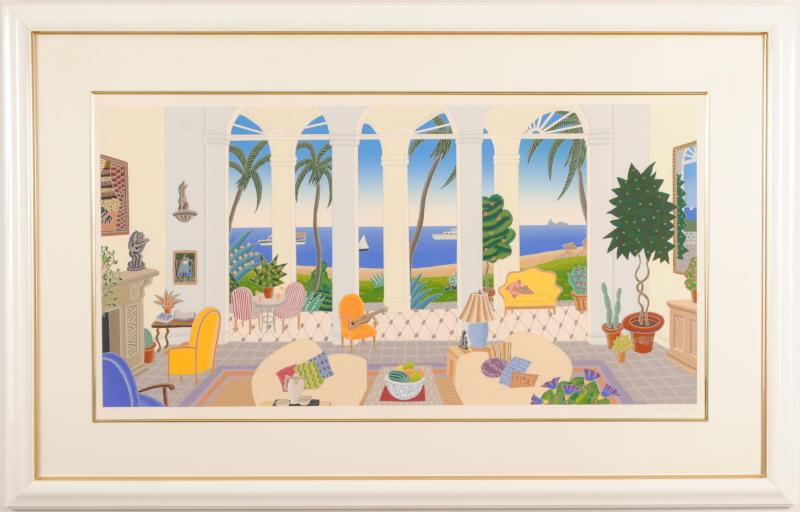 楽天市場】トーマス・マックナイト リヴィエラコースト海 絵画 風景画