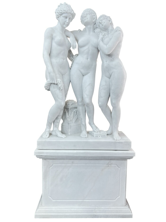 楽天市場】天然大理石彫刻 三美神 高さ183cm 台座付き ギリシャ神話