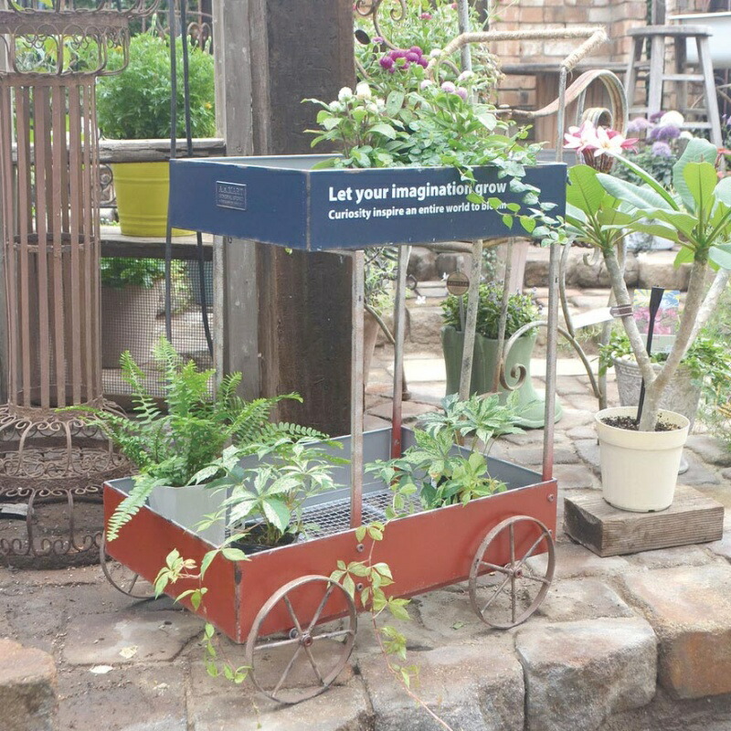 楽天市場】プランター ドラム缶プランター L レッド 2段 アンティーク