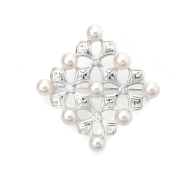 楽天市場】（美品）ミキモト MIKIMOTO パールダイヤフラワーブローチ
