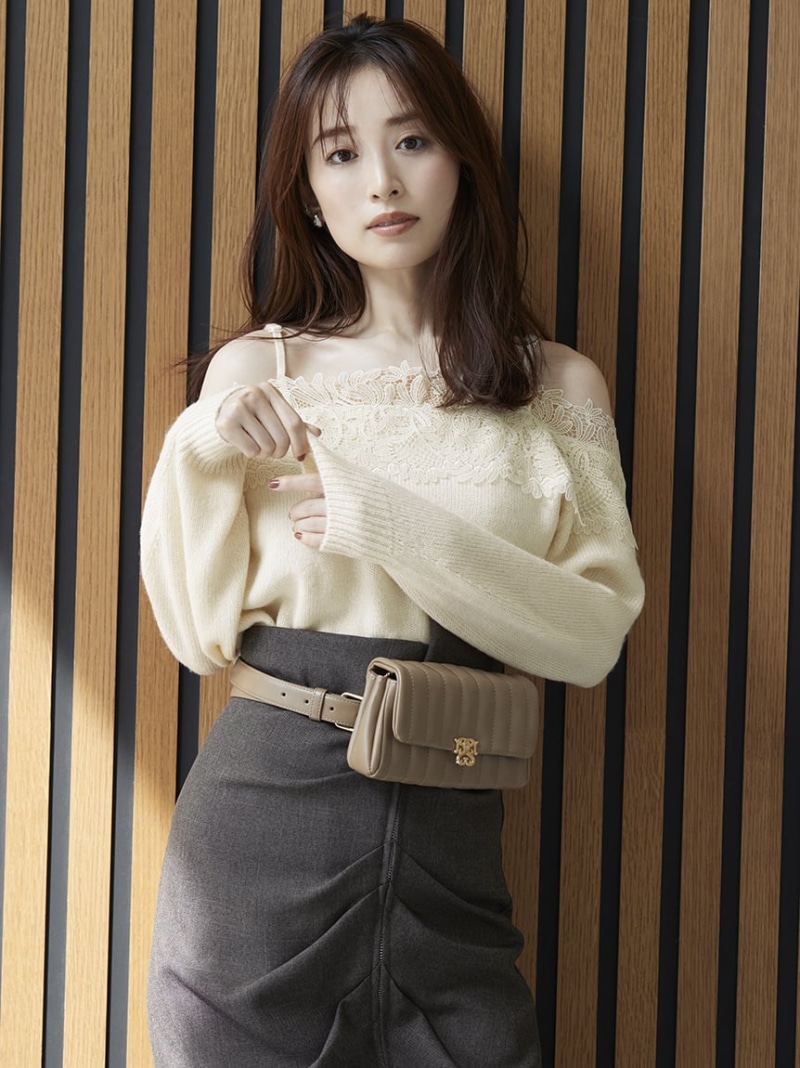 SALE／30%OFF】レーストリミングニットプルオーバー SNIDEL スナイデル