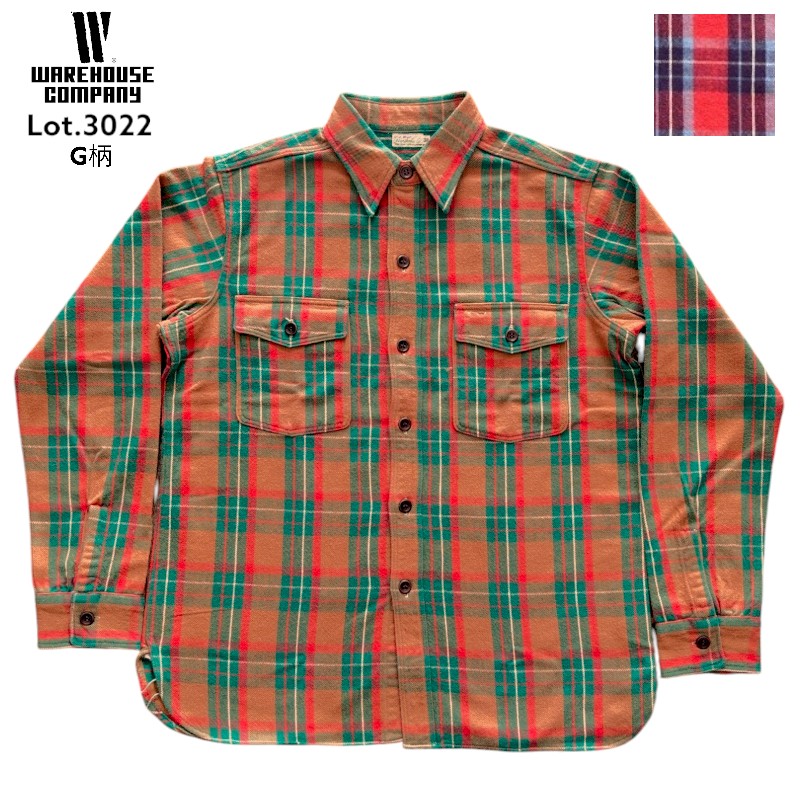 楽天市場】ウェアハウス WAREHOUSE フランネル シャツ 長袖 チン