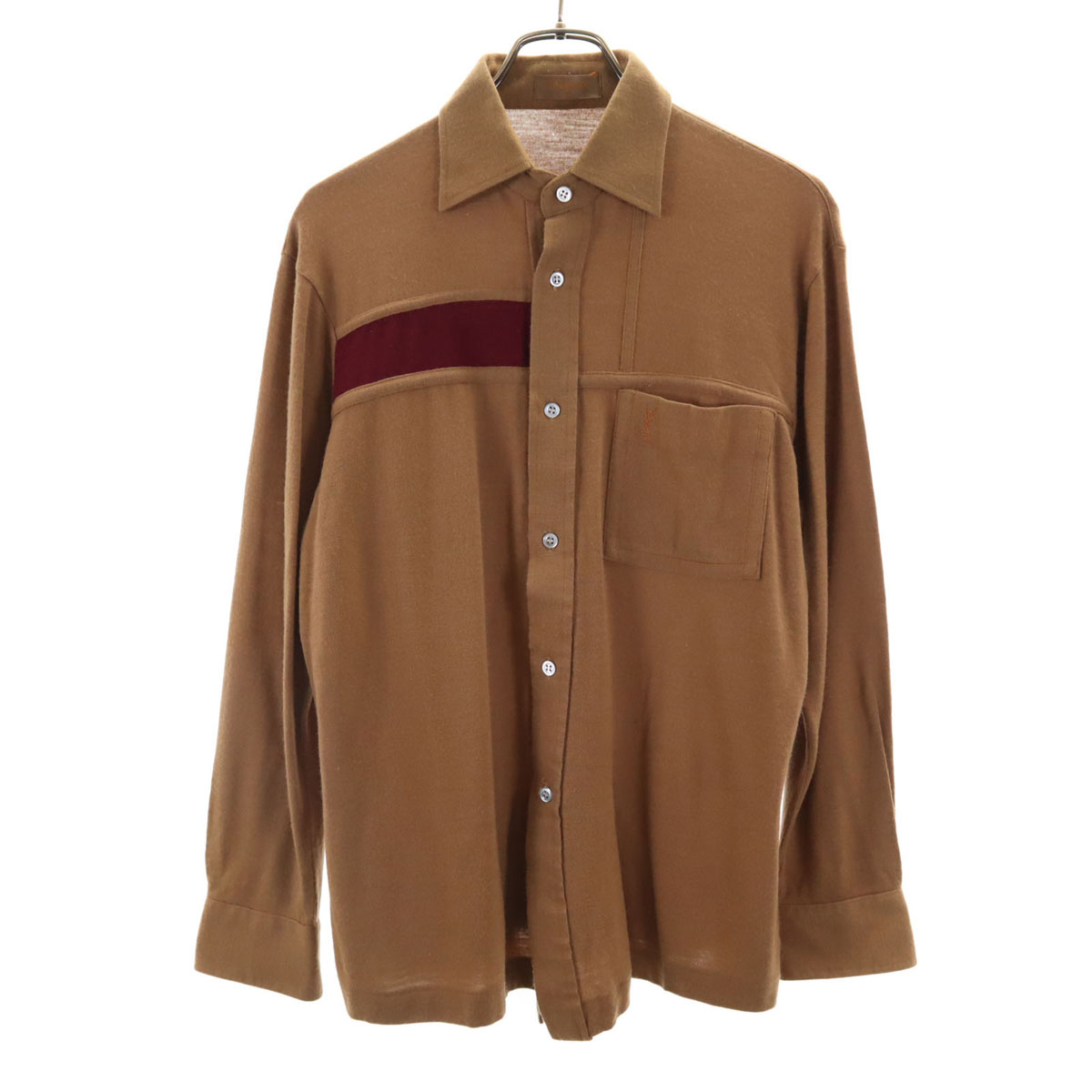 楽天市場】90s Yves Saint Laurent 織り ストライプ 長袖 バンドカラー