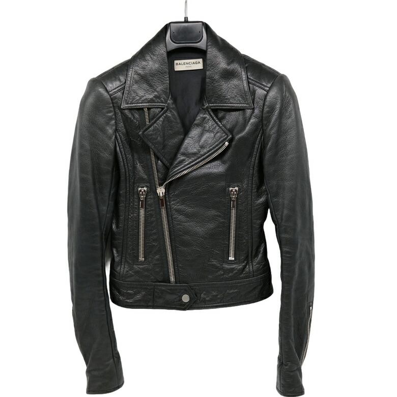 楽天市場】バレンシアガ ライダースジャケット サイズ34 ブラック