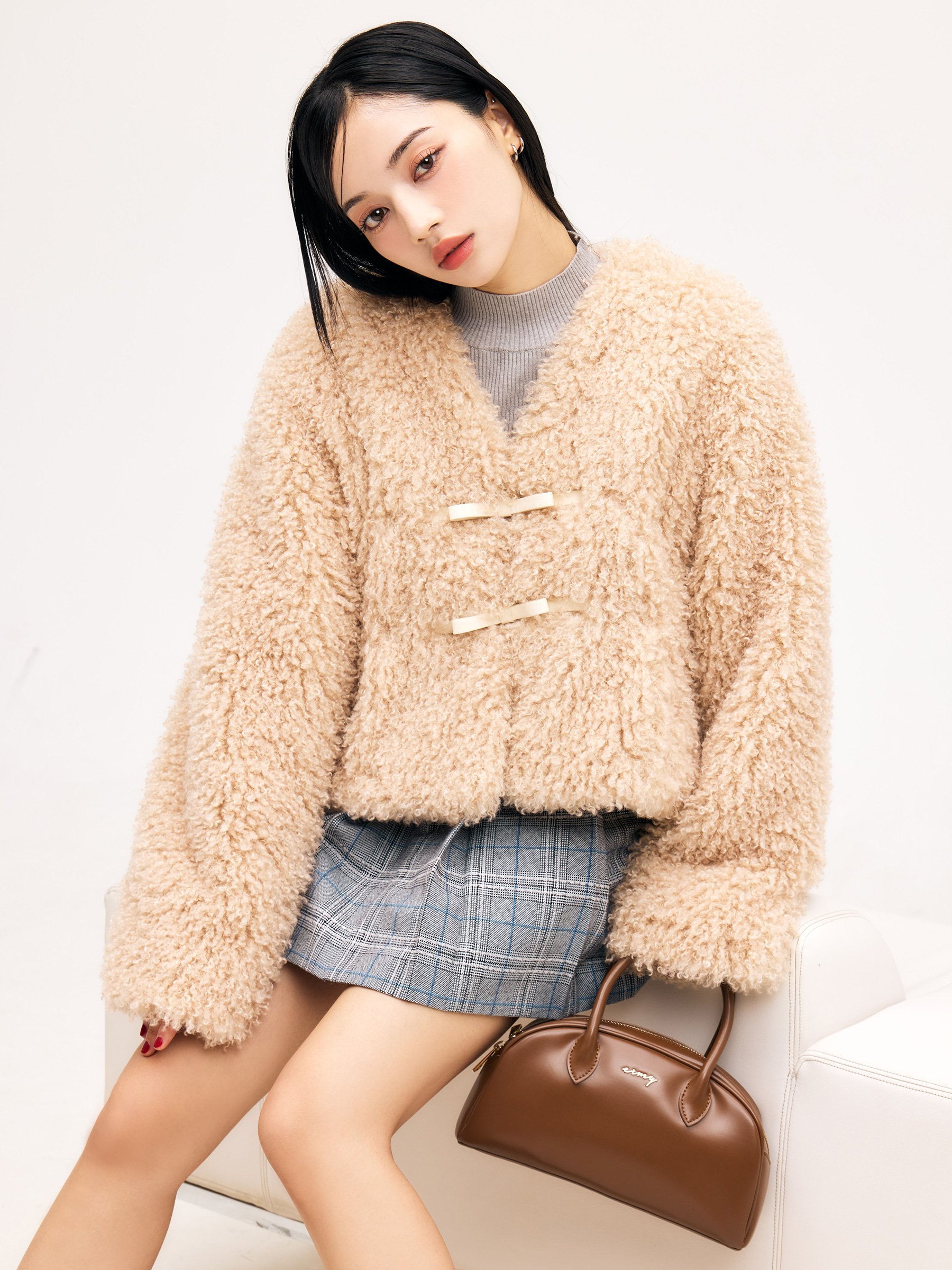 SALE／50%OFF】eimy istoire French poodle fur リボンジャケット