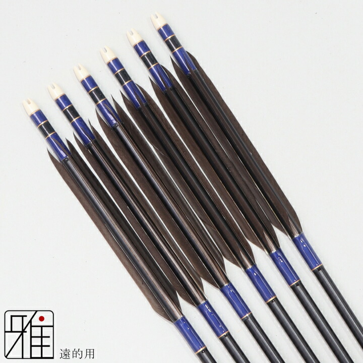 楽天市場】弓道 矢 ジュラルミン矢 6本組遠的矢 黒手羽 1813シャフト矧