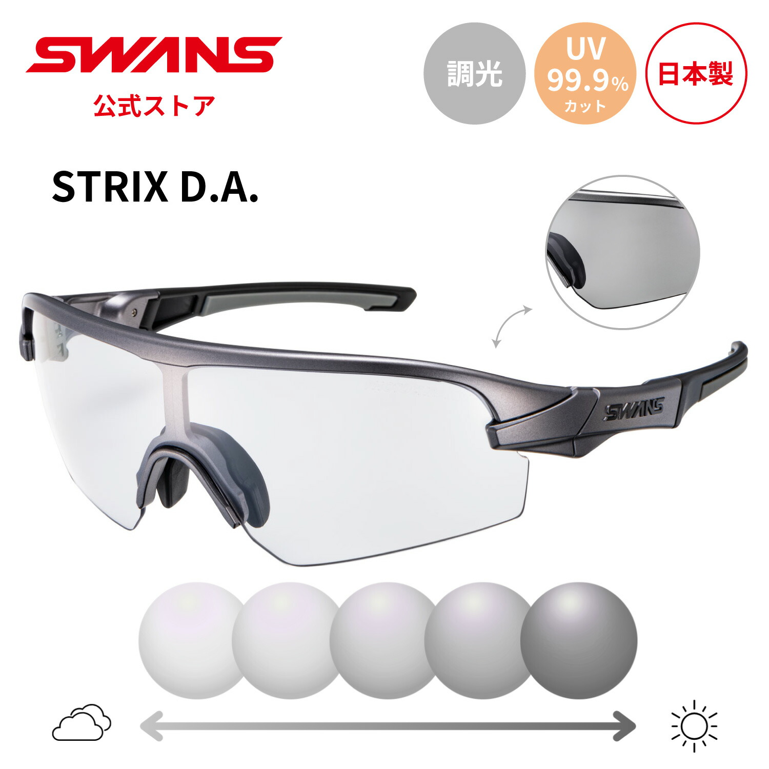 楽天市場】【公式】 SWANS スワンズ サングラス 調光 フォトクロミック