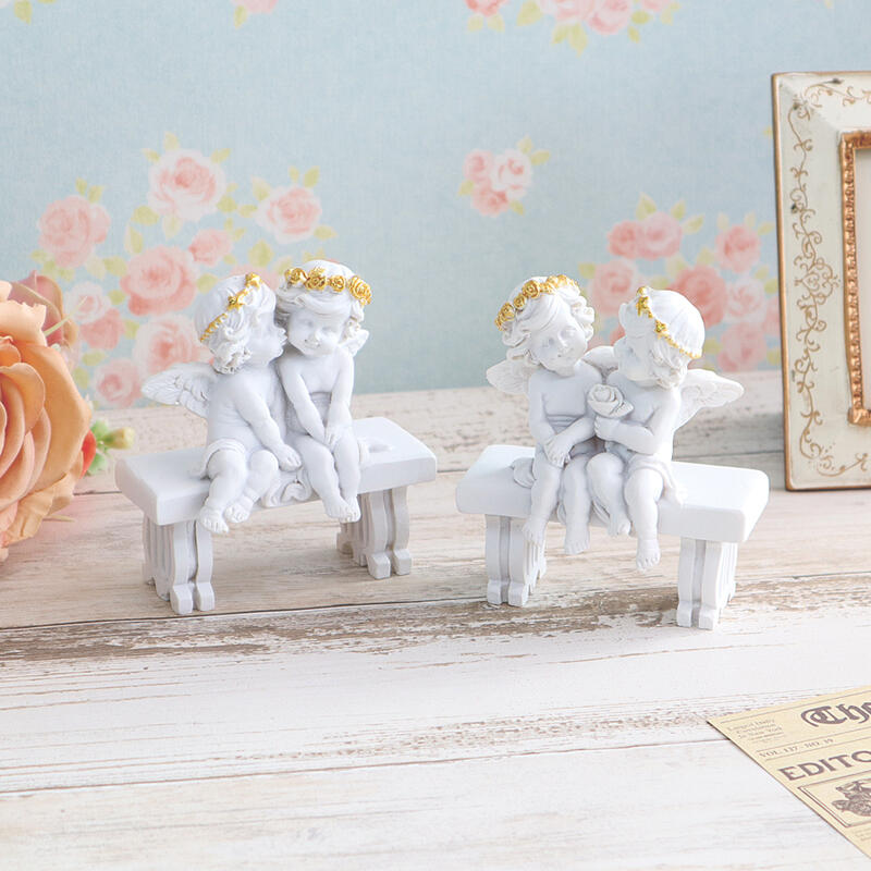 楽天市場】天使の置物 エンジェル ベンチ 2タイプより選択ハート