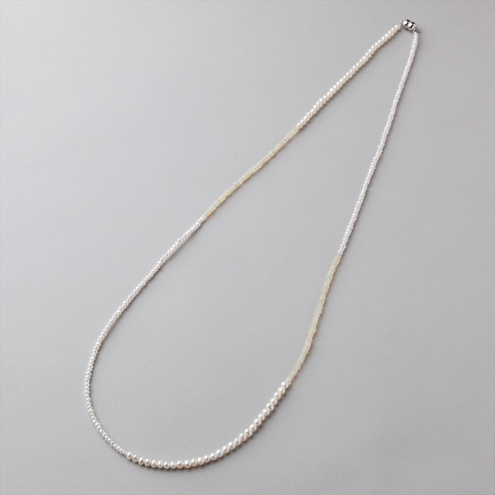 楽天市場】【WEB限定】淡水真珠×オパール ロングネックレス 2.5-5.0mm