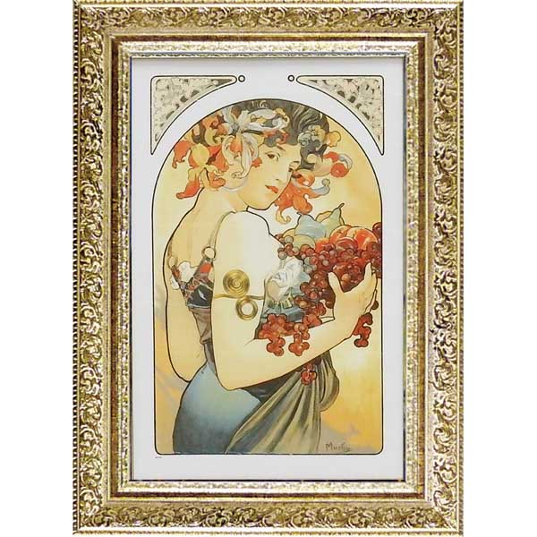 楽天市場】アルフォンス・ミュシャ 桜草 シルクスクリーン 版画 壁画