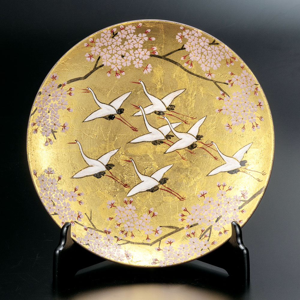 楽天市場】九谷焼 10号飾皿 牡丹孔雀（皿立付） ＜九谷焼 木箱入り