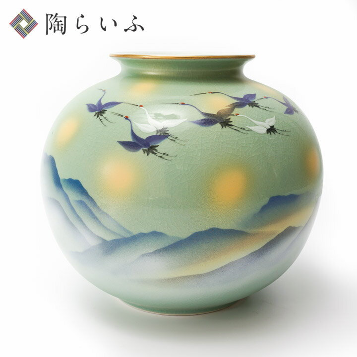 楽天市場】九谷焼 松平雪生作 赤絵稲穂絵図 花瓶 陶器 花器 花入