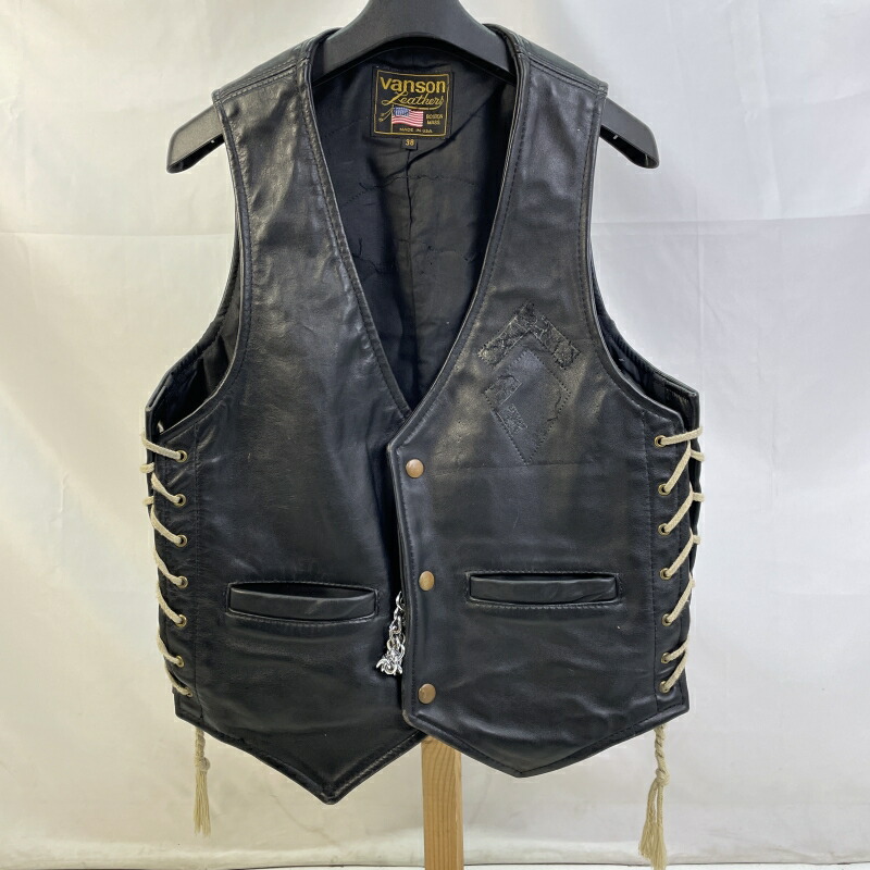 楽天市場】VANSON BONE VEST (VZLB:BLACK)バンソン/レザーベスト