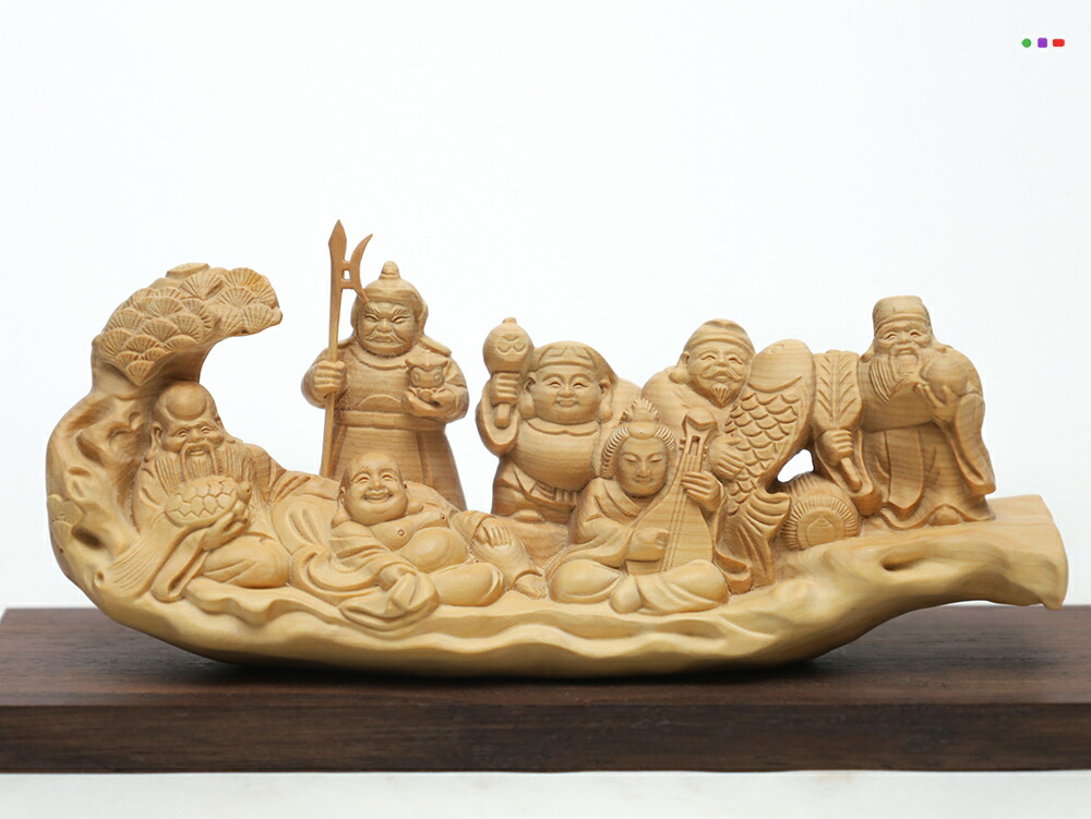 楽天市場】【横幅30cm】七福神 木彫リ 縁起物 福の神 置物一刀彫